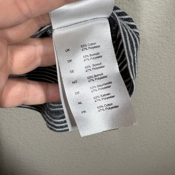 Samsoe Samsoe Mens Size Medium Graham Stripe Short Sleeves T-Shirt Black Jersey - Picture 7 of 7